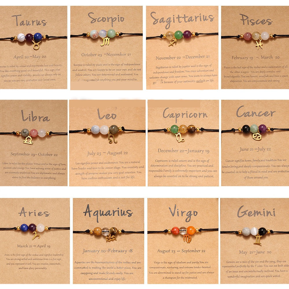 Zodiac Braided Cord Bracelet