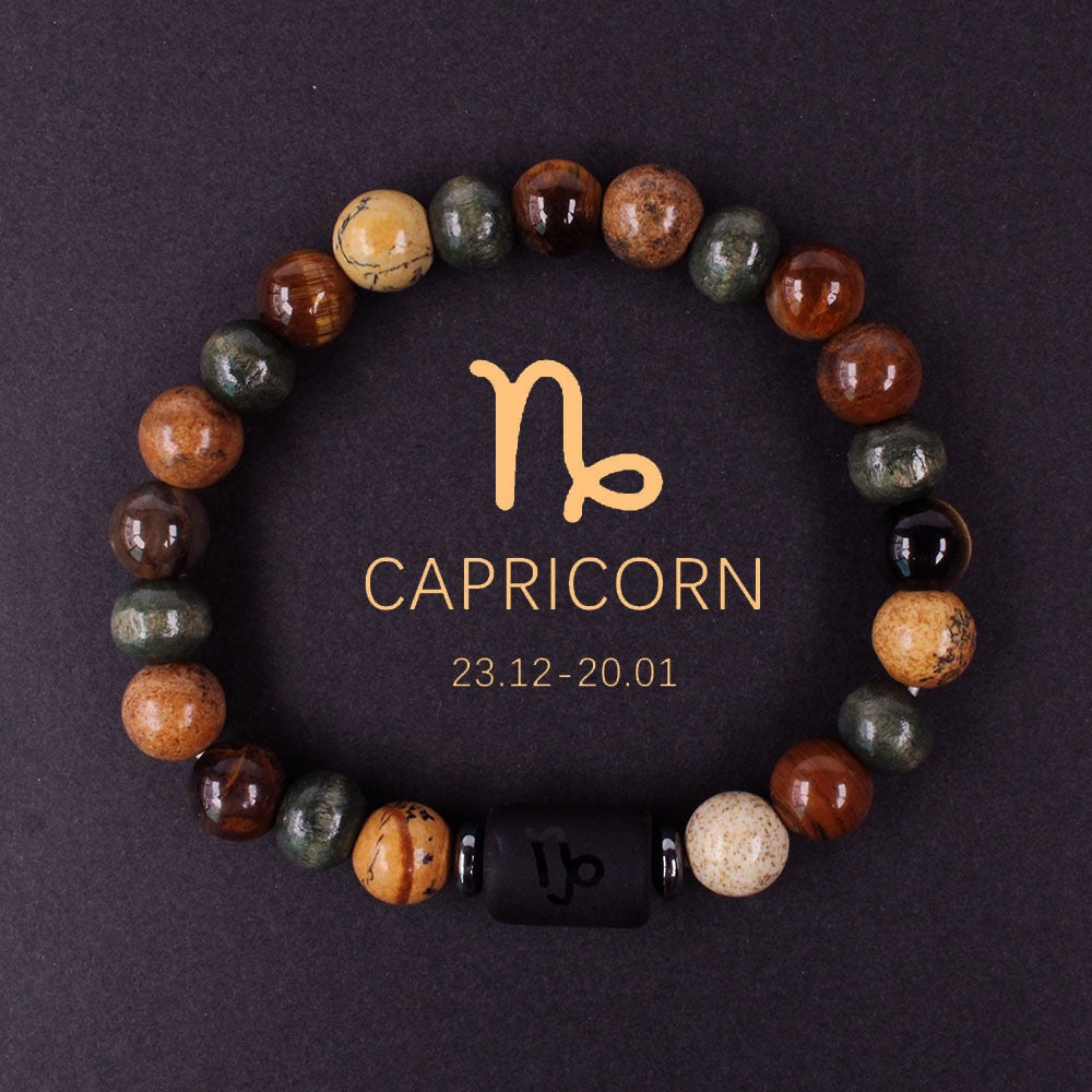Zodiac Bracelet Natural Stone Beads