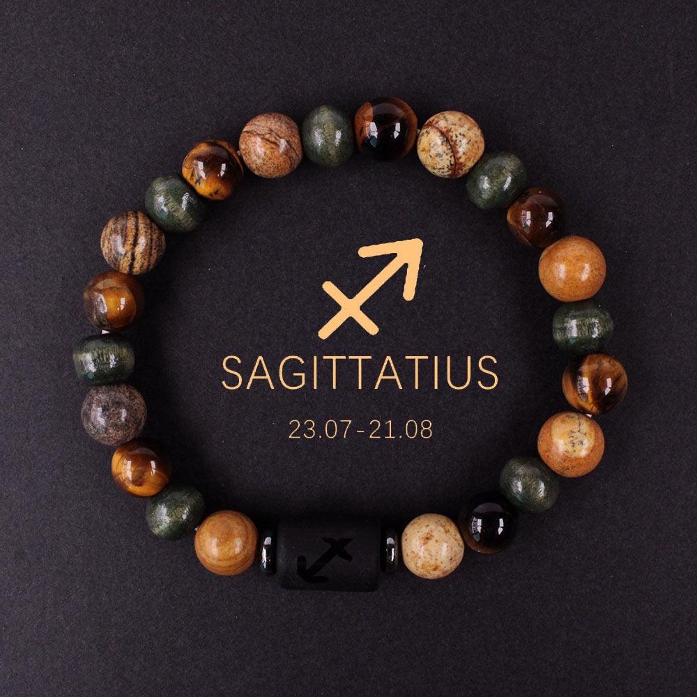 Zodiac Bracelet Natural Stone Beads