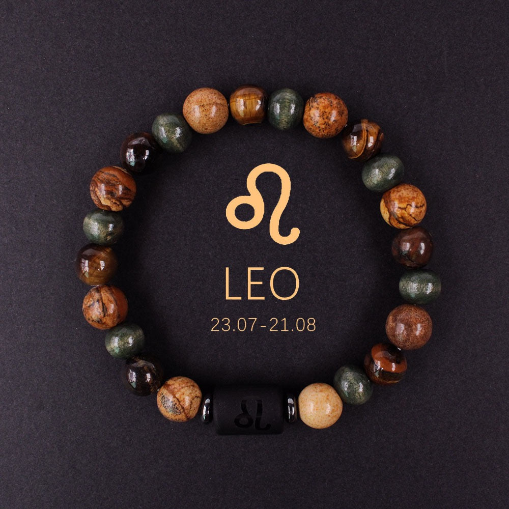 Zodiac Bracelet Natural Stone Beads