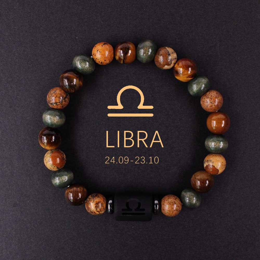 Zodiac Bracelet Natural Stone Beads