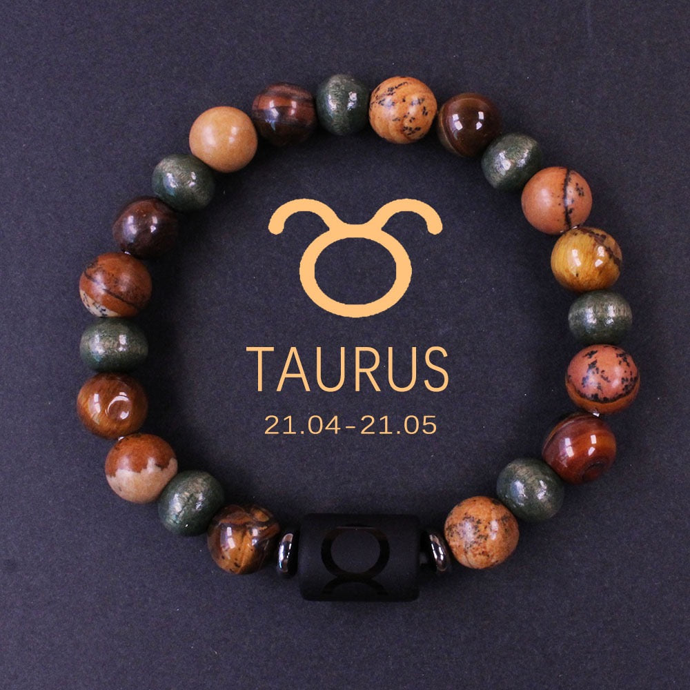 Zodiac Bracelet Natural Stone Beads