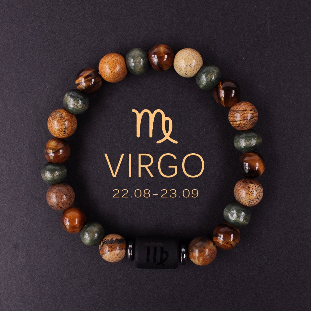 Zodiac Bracelet Natural Stone Beads