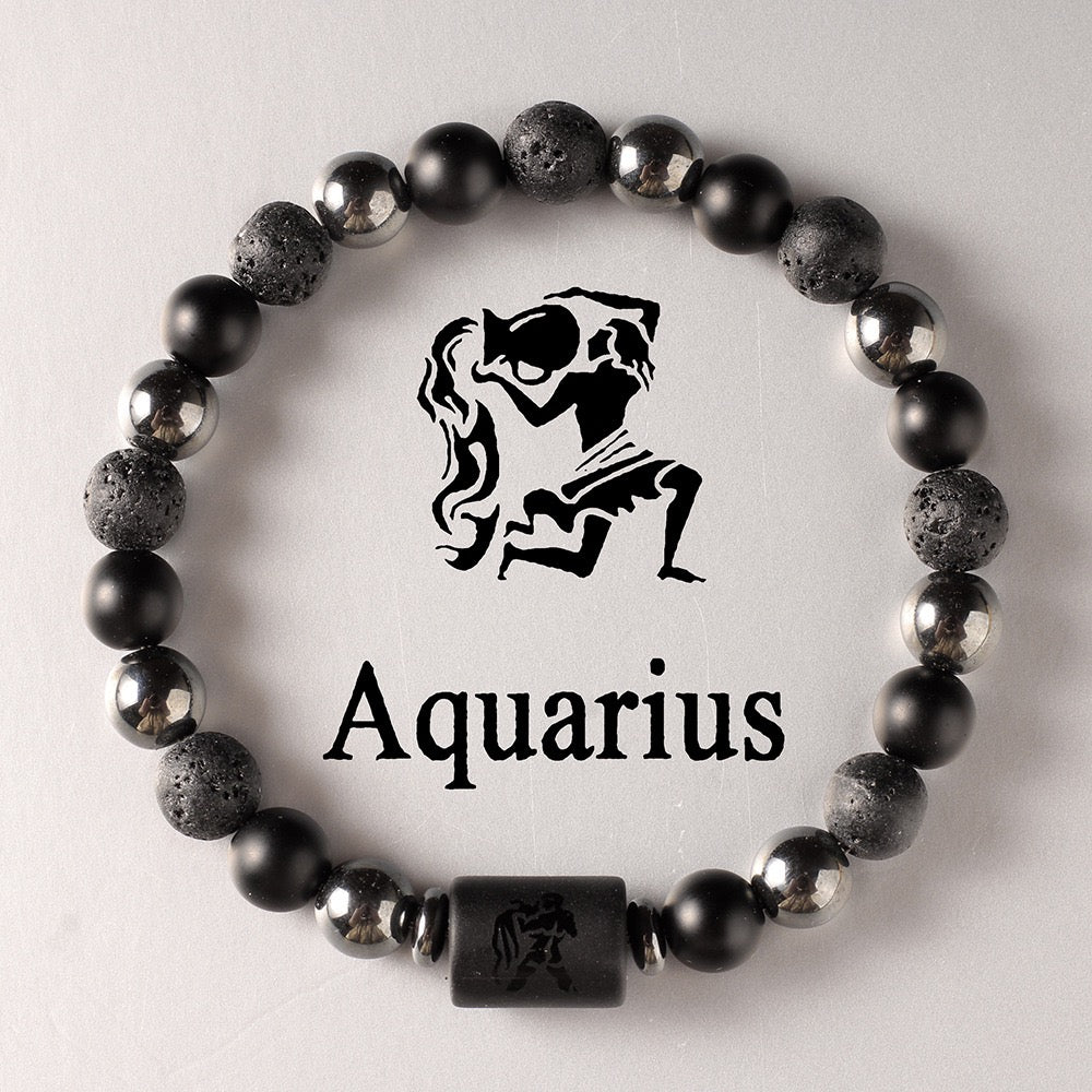 Black Stone Zodiac Bracelet