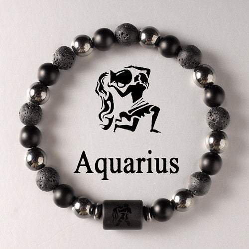 Black Stone Zodiac Bracelet