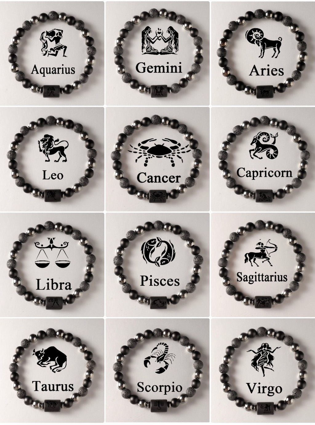 Black Stone Zodiac Bracelet
