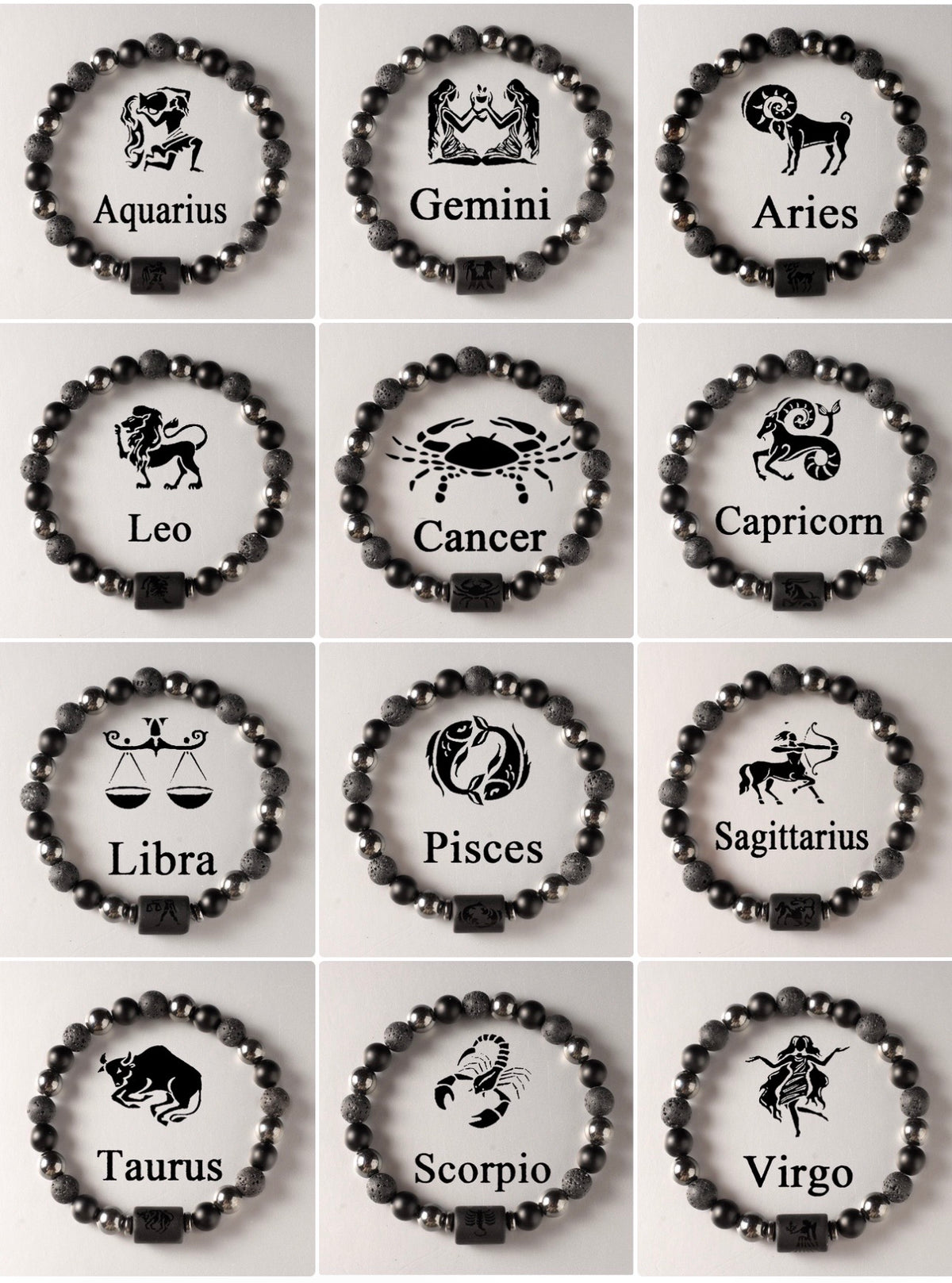 Black Stone Zodiac Bracelet