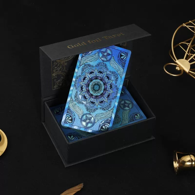 Blue Gold Foil Tarot Deck