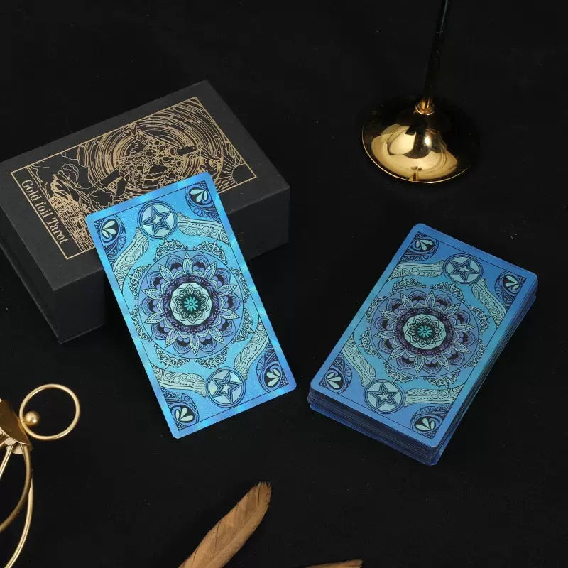 Blue Gold Foil Tarot Deck