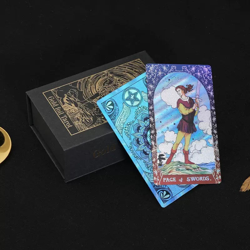 Blue Gold Foil Tarot Deck