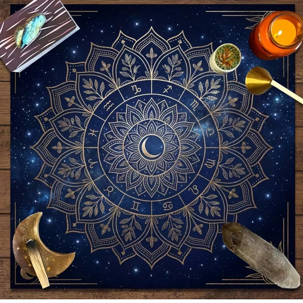 Zodiac Mandala Tarot Cloth