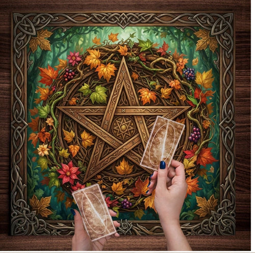 Autumn Forest Pentacle Tarot Cloth
