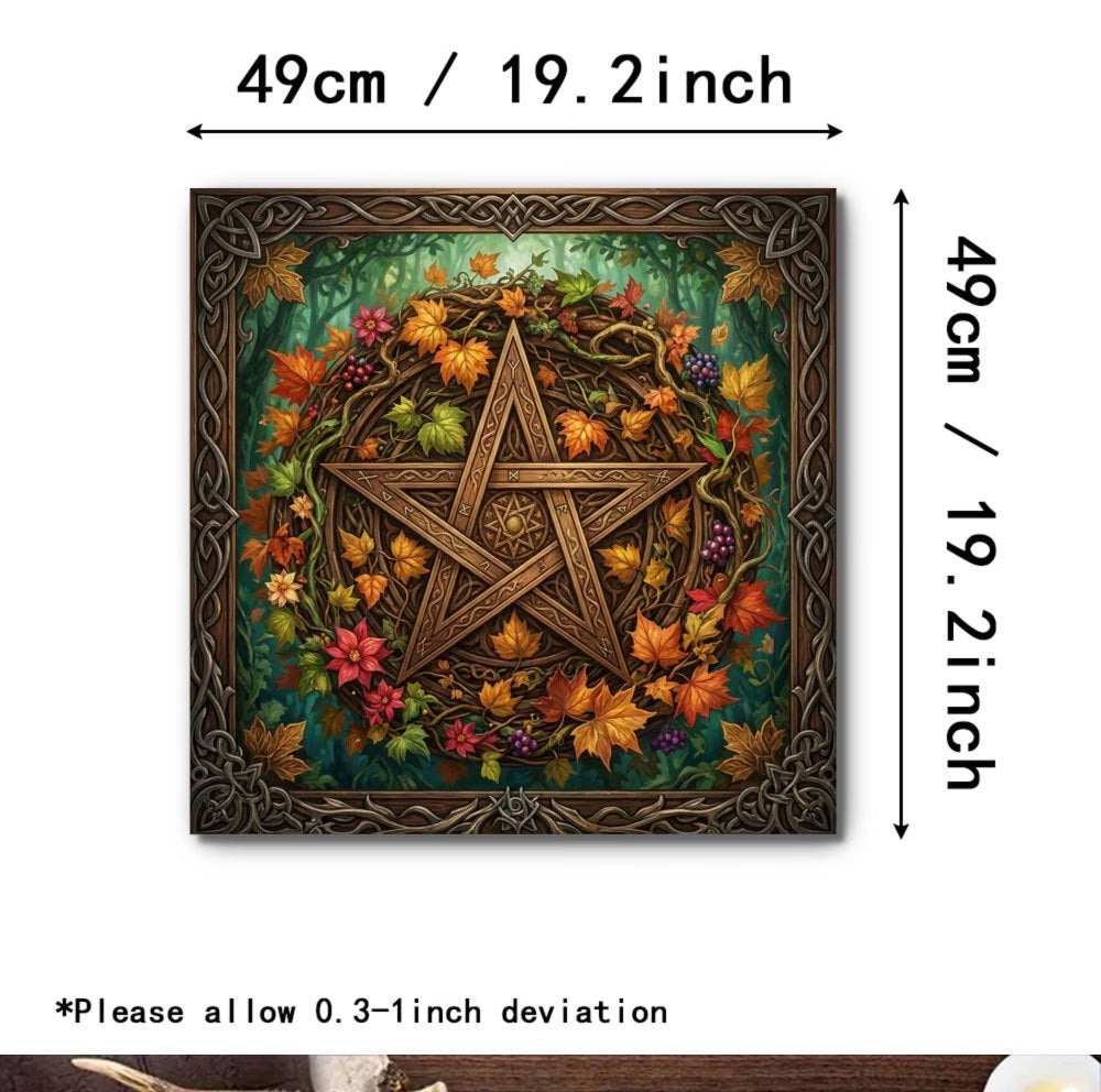 Autumn Forest Pentacle Tarot Cloth