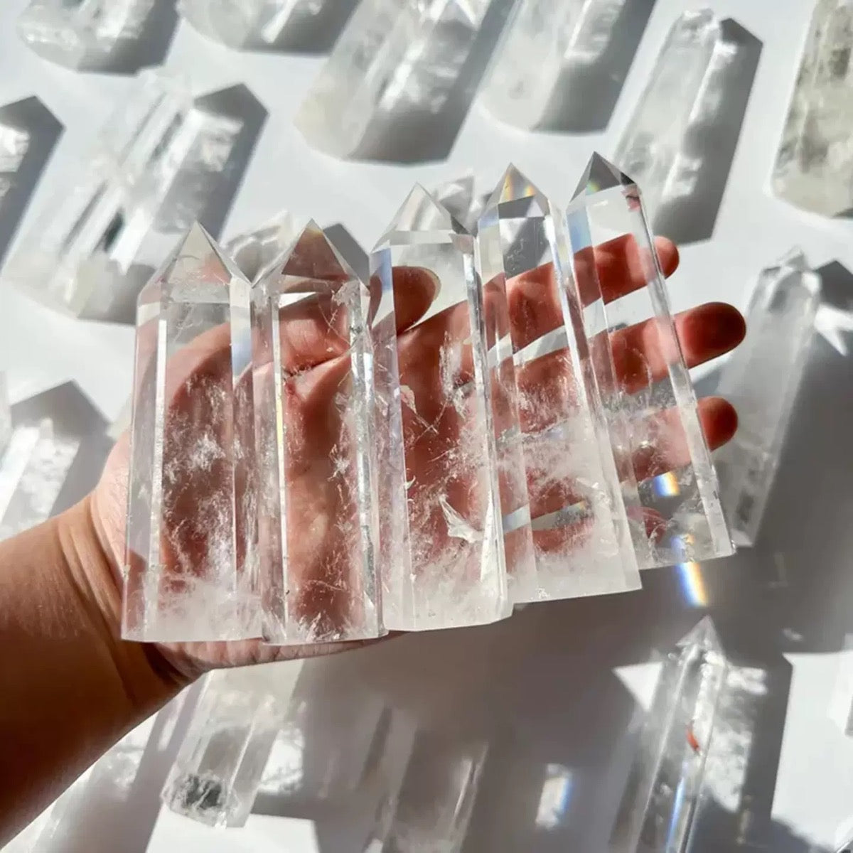 Natural Clear Quartz Towers