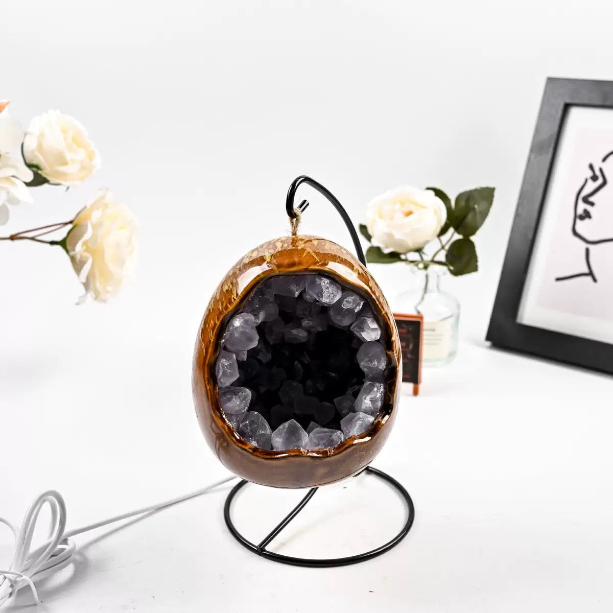 Amethyst Geode LED Night Light