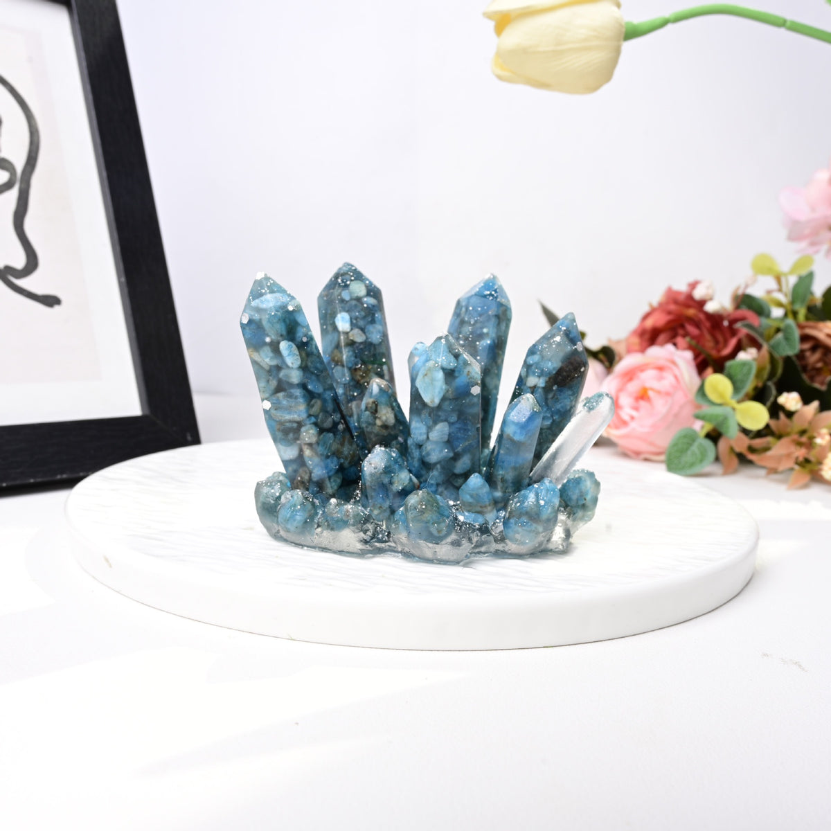 Crystal Cluster Resin Ornament