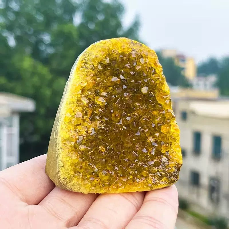 Natural Citrine Crystal Geode